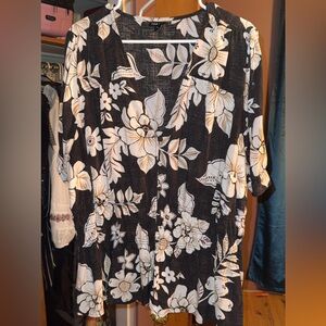 Torrid Black Dress with Cream Floral Design